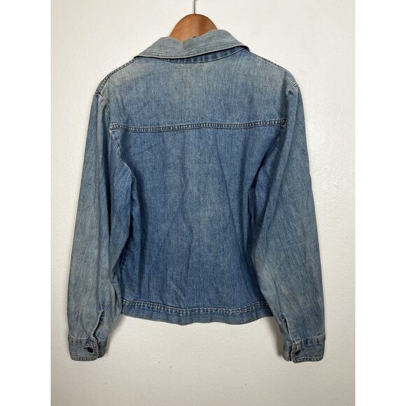 Vintage Levi's Orange R Tab Blue Lightweight Denim Shirt Jacket Large - Picture 2 of 13